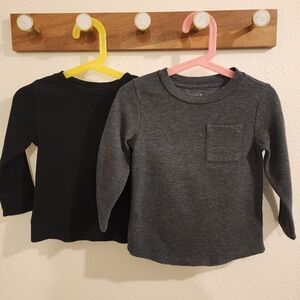 Cat & Jack Long Sleeve Tees - Black and Gray